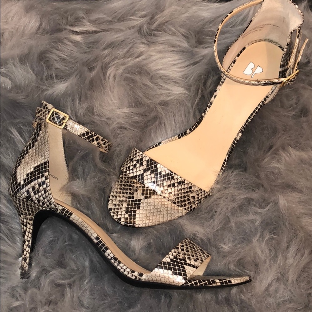 Snakeskin strap heels